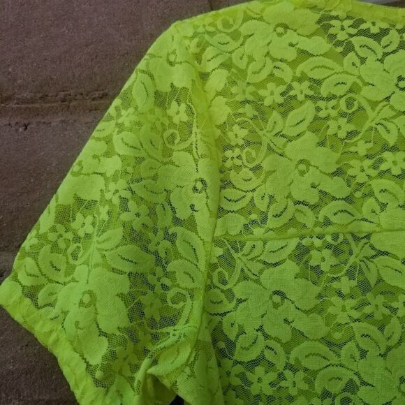 Neon green swim suit coverup. Sz L - Picture 9 of 11